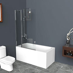 Фото Шторка на ванну BelBagno Uno UNO-V-11-90/150-C-Cr
