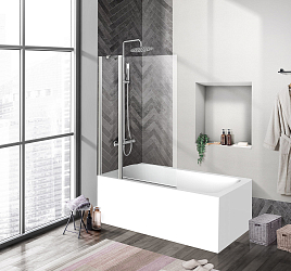 Фото Шторка на ванну BelBagno Uno UNO-V-11-100/150-C-Cr