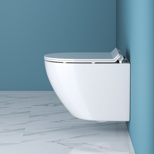 Унитаз подвесной BelBagno Sfera-R BB046CHR/BB2111SC безободковый , изображение 4
