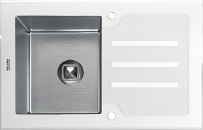 Фото Мойка кухонная Tolero Ceramic Glass TG-780 белое стекло