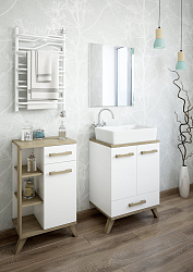 Фото Тумба Sanflor Ингрид 50 белый матовый/швейцарский вяз