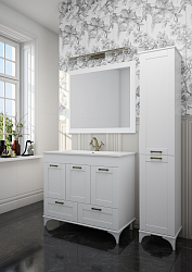 Фото Тумба с раковиной Sanflor Ванесса 95/2 напольная, белая