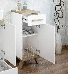 Фото Тумба Sanflor Ингрид 30 белый матовый/швейцарский вяз