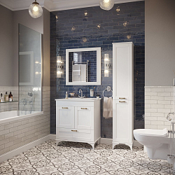 Фото Тумба под раковину Sanflor Ванесса 75 напольная, белая