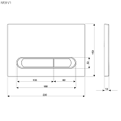 Кнопка смыва KK-POL M09 350/PPC/076-00-00 черная матовая , изображение 3