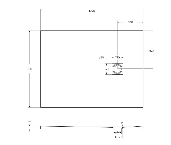 Поддон для душа BelBagno Uno TRAY-MR-UNO-AH-120/90-35-W-CR 120x90 , изображение 7