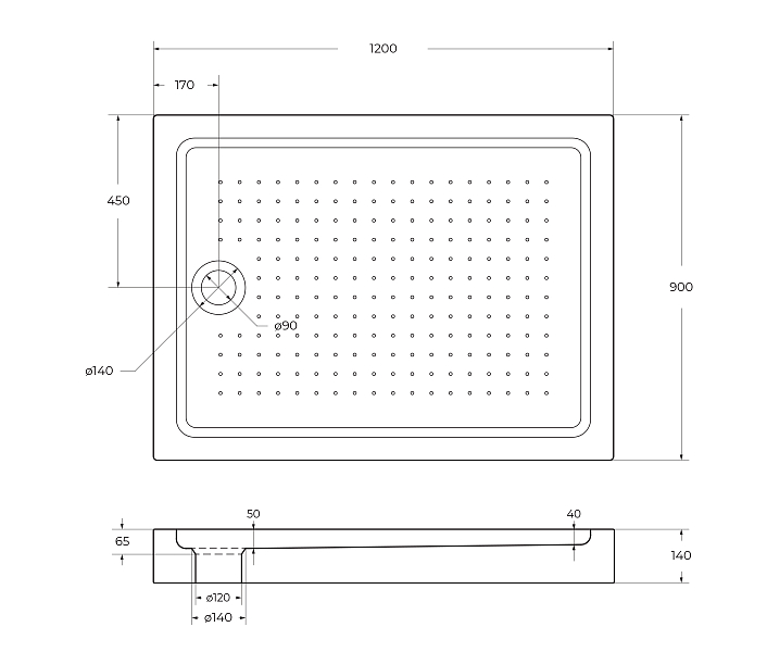 Поддон для душа BelBagno TRAY-BB-AH-120/90-15-W 120x90 , изображение 5