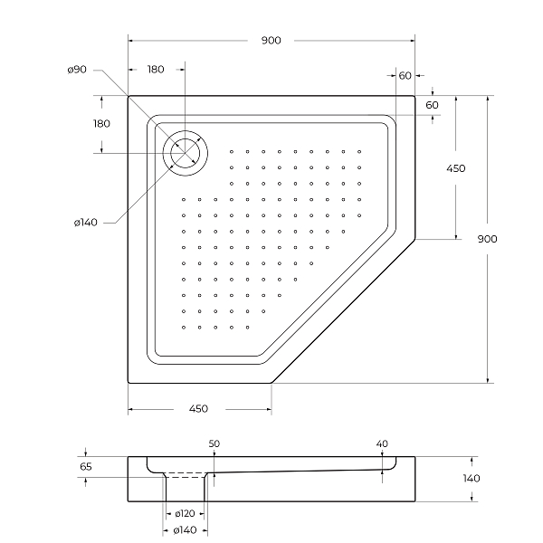 Поддон для душа BelBagno TRAY-BB-P-90-15-W 90x90 , изображение 5