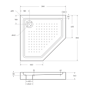 Поддон для душа BelBagno TRAY-BB-P-90-15-W 90x90 , изображение 5