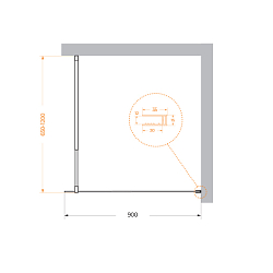 Фото Душевая перегородка BelBagno Kraft L-1-90-C-Cr