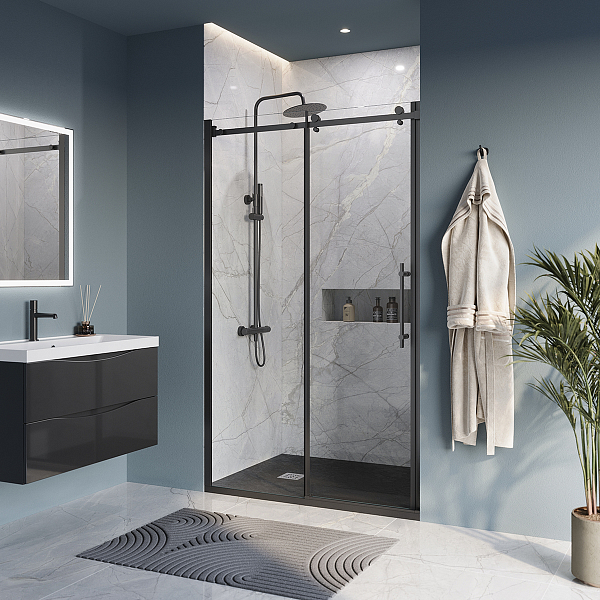 Душевая дверь в нишу BelBagno Marino BF-1-120-C-NERO , изображение 1