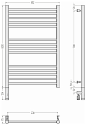Фото Полотенцесушитель электрический Сунержа Богема 3.0 прямая 80x50 L тёмный титан муар