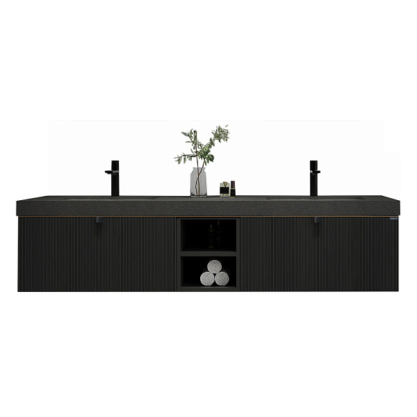 Тумба с раковиной Black&White Gravity AV706.1800 180 черный матовый , изображение 1