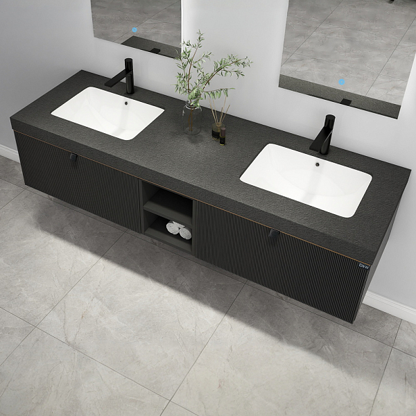 Тумба с раковиной Black&White Gravity AV706.1800 180 черный матовый , изображение 3