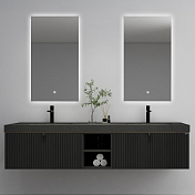 Тумба с раковиной Black&White Gravity AV706.1800 180 черный матовый , изображение 4