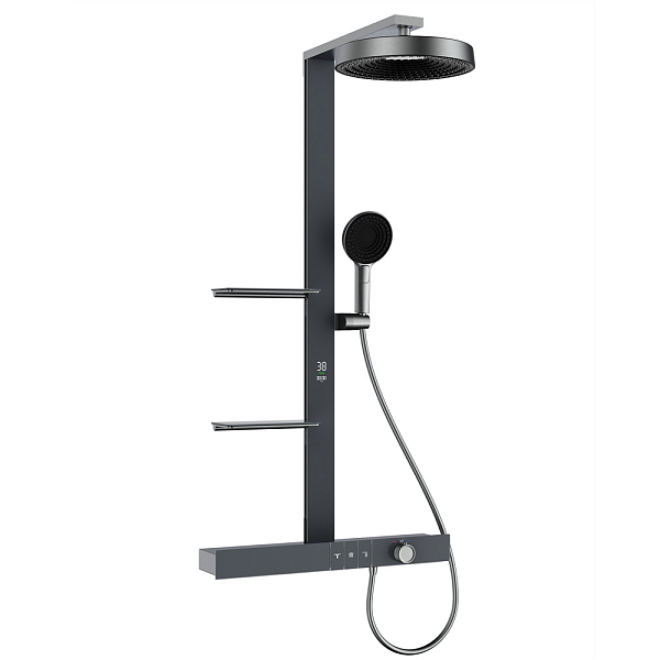 Душевая стойка Black&White Gravity GH-9005-GM оружейная сталь , изображение 1