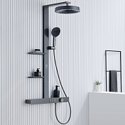 Душевая стойка Black&White Gravity GH-9005-GM оружейная сталь , изображение 2