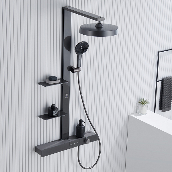 Душевая стойка Black&White Gravity GH-9005-GM оружейная сталь , изображение 19