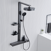 Душевая стойка Black&White Gravity GH-9005-GM оружейная сталь , изображение 19