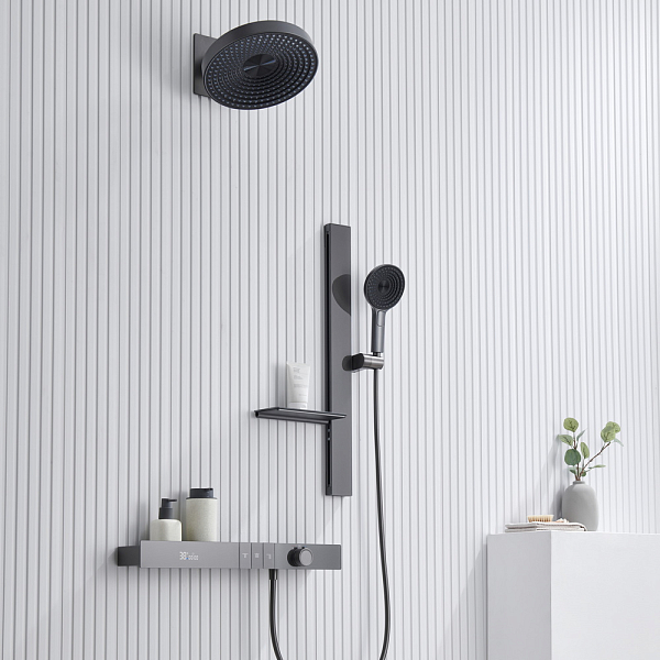 Душевой комплект Black&White Gravity GH-9025-GM оружейная сталь , изображение 2
