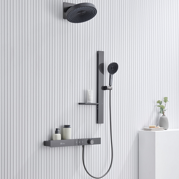 Душевой комплект Black&White Gravity GH-9025-GM оружейная сталь , изображение 3