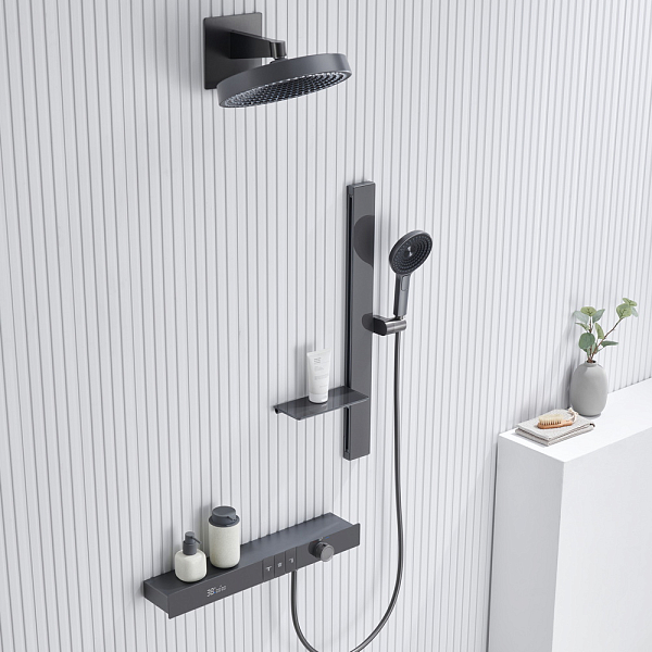 Душевой комплект Black&White Gravity GH-9025-GM оружейная сталь , изображение 16