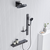 Душевой комплект Black&White Gravity GH-9025-GM оружейная сталь , изображение 16