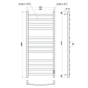 Изображение Полотенцесушитель электрический Point Антея П12 50x120 белый Полотенцесушитель электрический Point Антея П12 50x120 белый , изображение 4