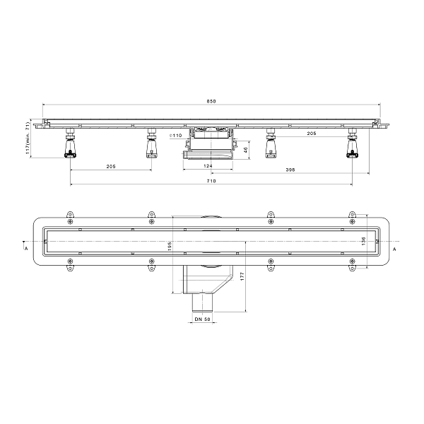 Душевой лоток Point Гермес PN50185 85 см сталь , изображение 6