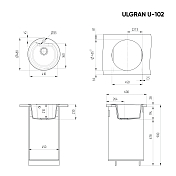Изображение Мойка кухонная Ulgran U-102-308 черный Мойка кухонная Ulgran U-102-308 черный , изображение 2