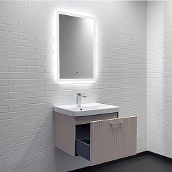 Фото Тумба с раковиной Comforty Ангара 60П дуб латте