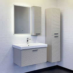 Фото Тумба с раковиной Comforty Касабланка 80 серый шёлк