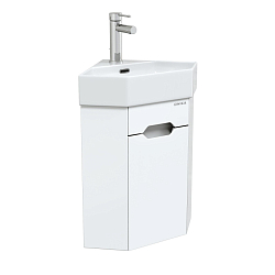 Фото Тумба под раковину Onika Айленд 35 подвесная, угловая, белая