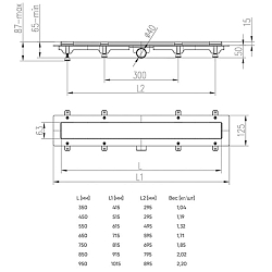 Фото Душевой лоток Azario D40 Klasik AZ-CH 950 KC с черной решеткой 95 см