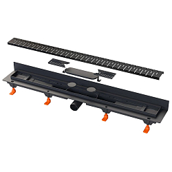 Фото Душевой лоток Azario D50 Medium AZ-CH 850/50 MC с черной решеткой 85 см