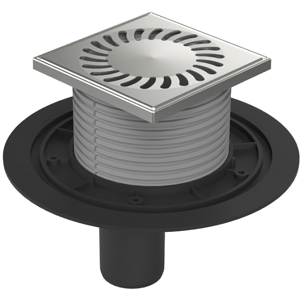 Душевой трап Azario DN50 AZ-384 A 12.2х12.2 см, вертикальный слив , изображение 1