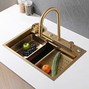 Изображение Мойка кухонная Abber Wasser Kreis AF2194G золото матовое Мойка кухонная Abber Wasser Kreis AF2194G золото матовое , изображение 1