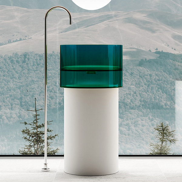 Раковина Abber Kristall AT2701White-Aquamarin-H 45 см , изображение 1